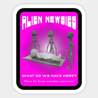 Alien Newbies - Pink and White Sticker